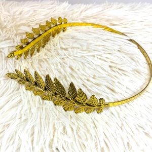 Greek diadem gold vintage leaves headband